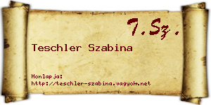 Teschler Szabina névjegykártya